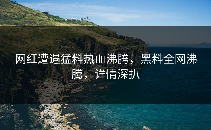 网红遭遇猛料热血沸腾，黑料全网沸腾，详情深扒