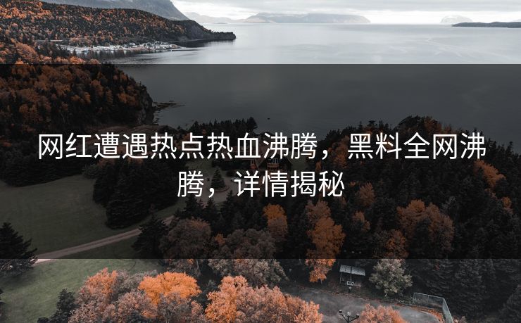 网红遭遇热点热血沸腾，黑料全网沸腾，详情揭秘